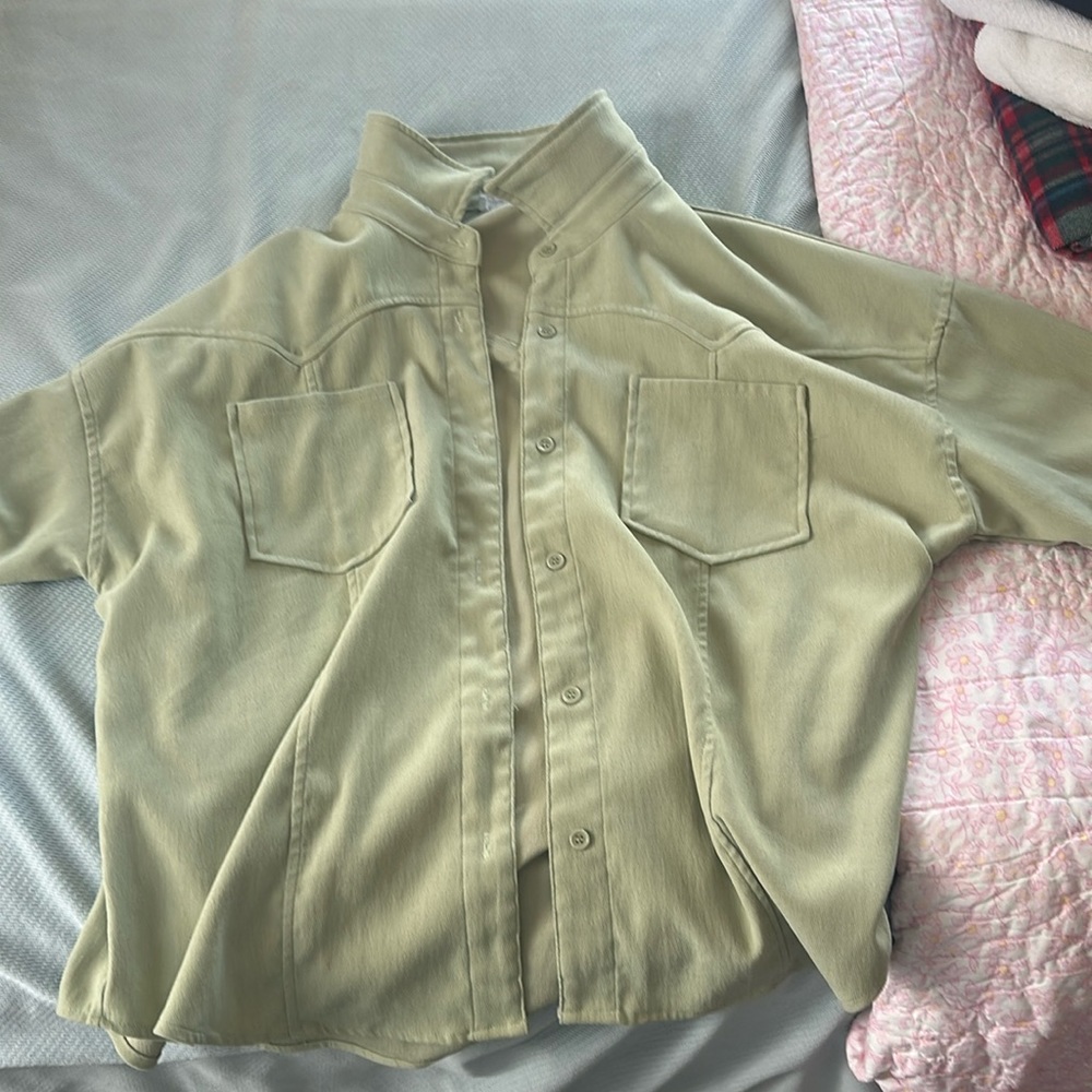 Green button-up jacket